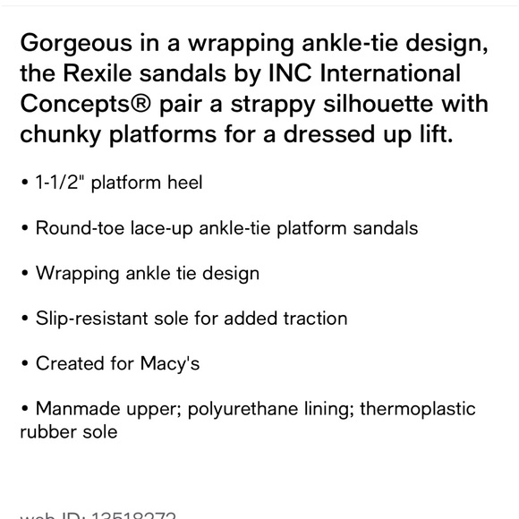 INC LACE UP SANDAL (WHITE) sz 10 - Picture 10 of 11